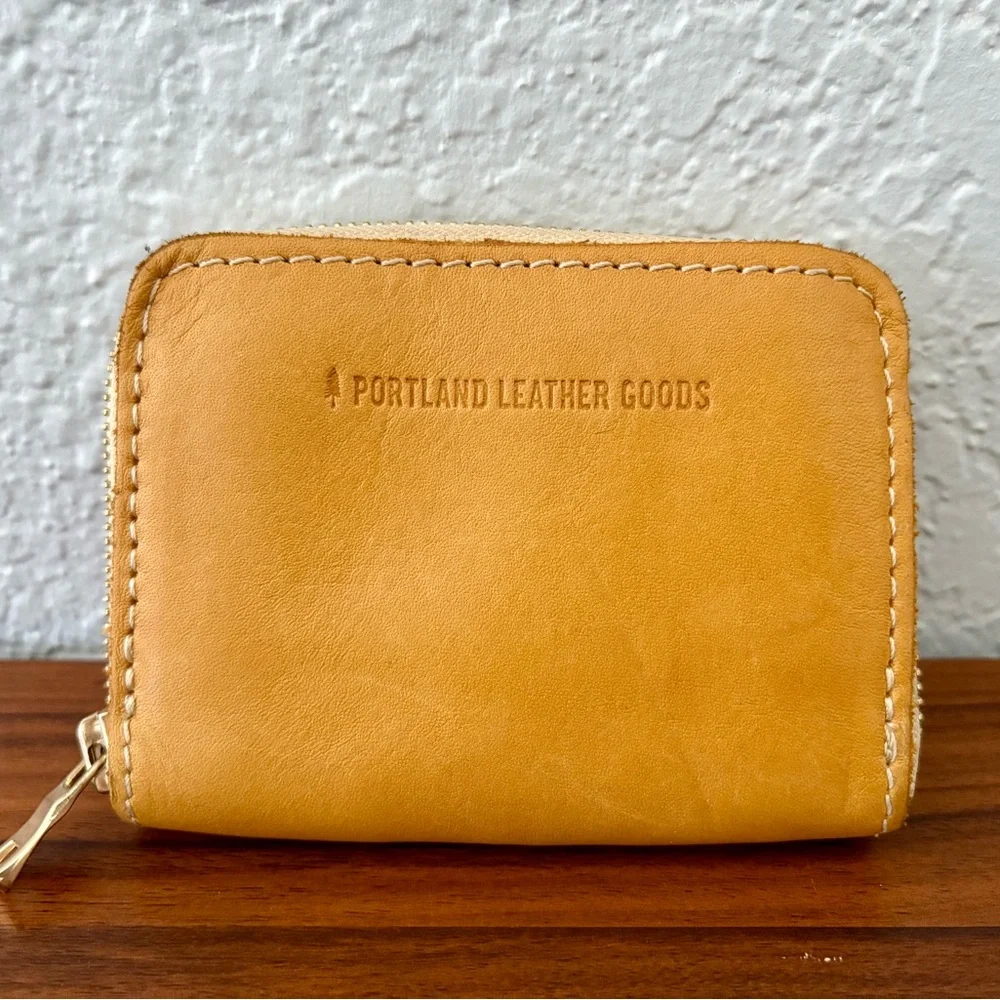 Portland Leather Goods Small Zip Wallet in Sunflower - Picture 1 of 3